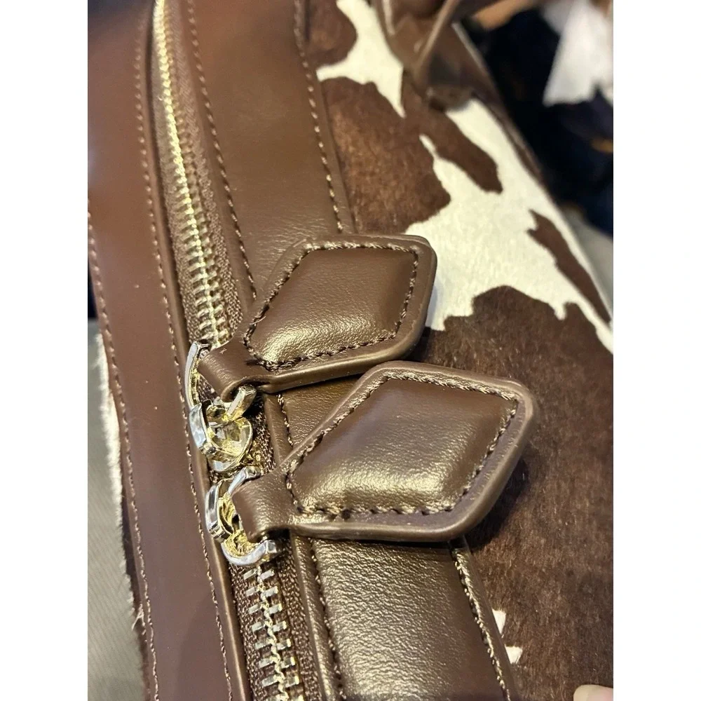 NWT House of Harlow 1960 Brown and Black Cow Print (genuine calf hair) handbag - Picture 5 of 7